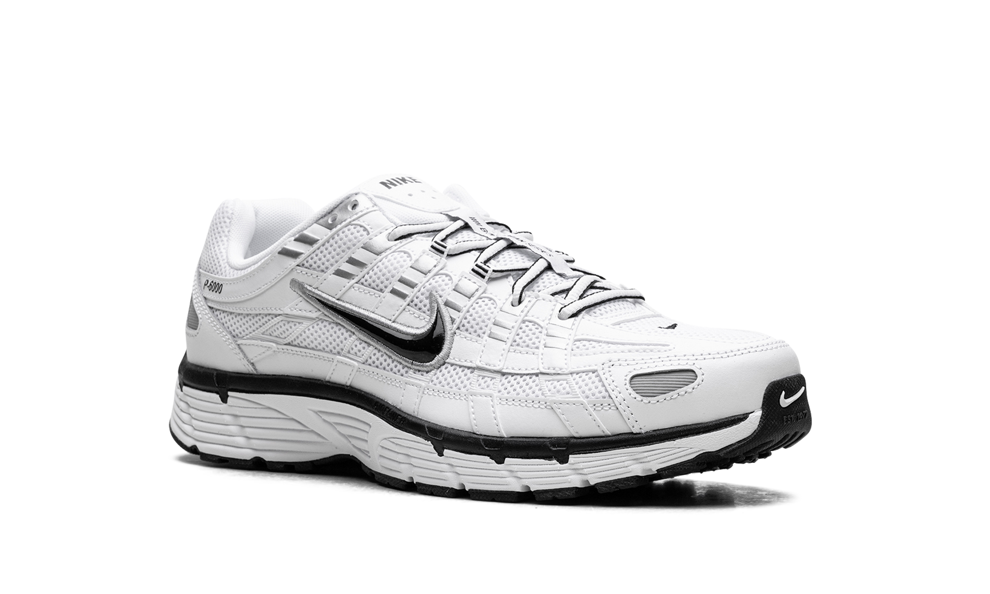 Nike P-6000 White Metallic Silver Black