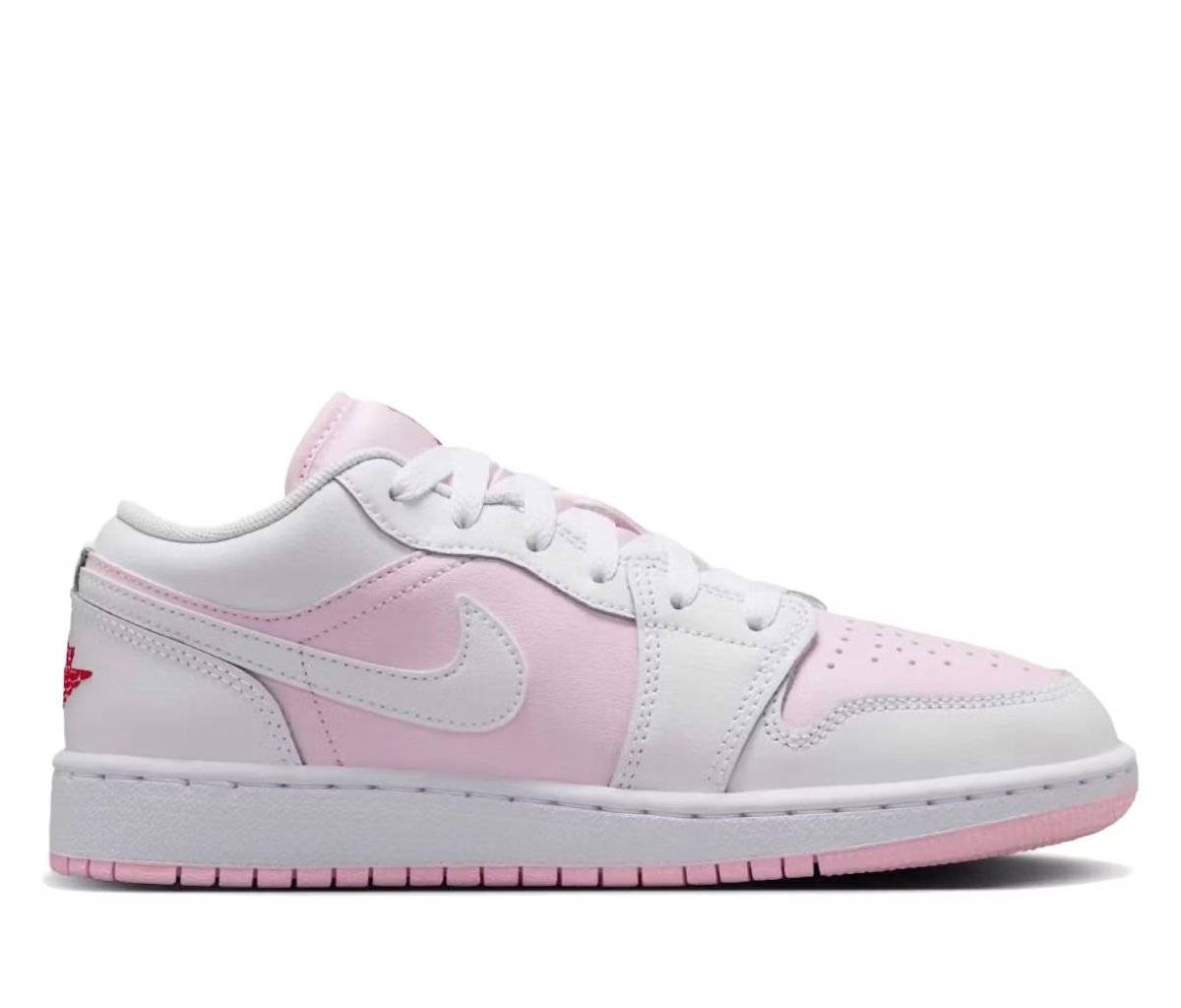 Jordan 1 Low Pink Foam Feuerrot Weiß (GS) 