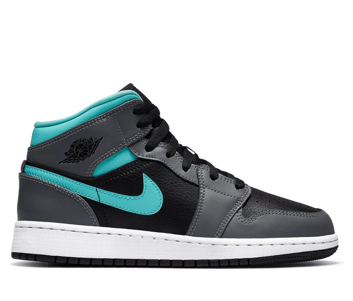 Jordan 1 Mid Grey Aqua (GS) 