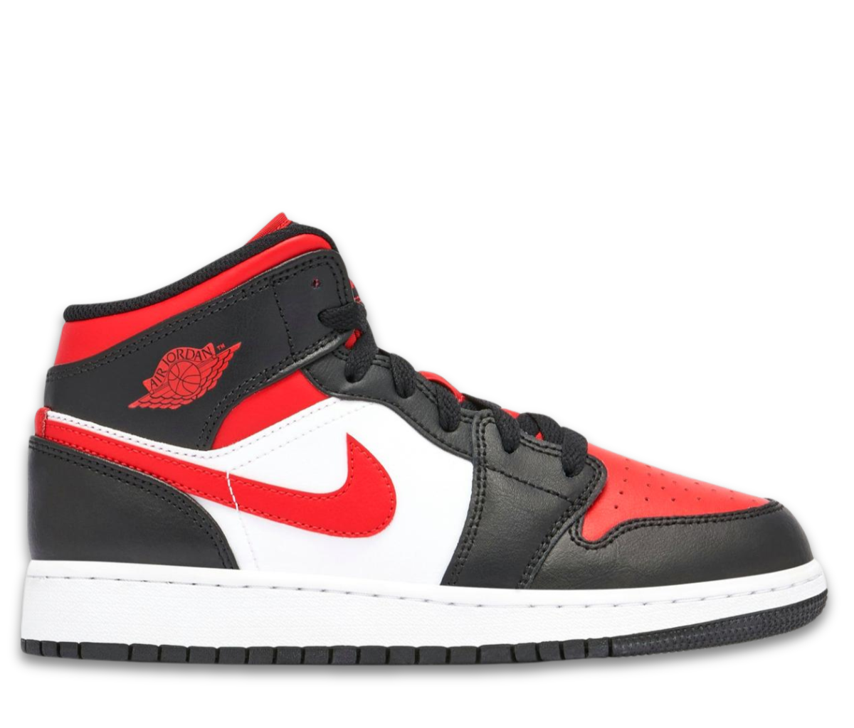 Air Jordan 1 Mid Black Fire Red (GS)