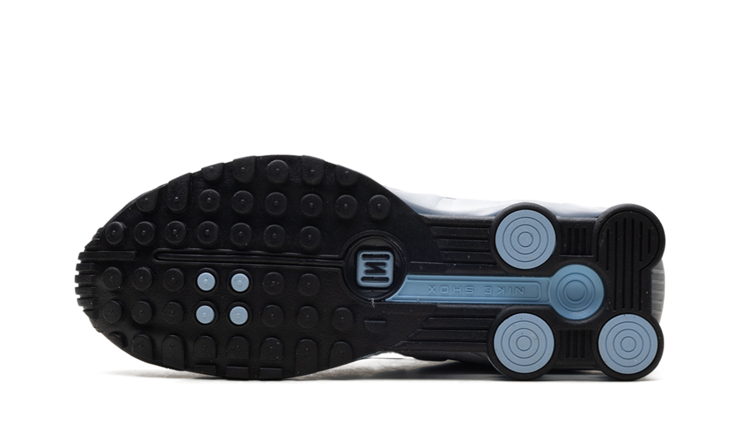 Nike Shox R4 Metallic Silver Black Psychic Blue