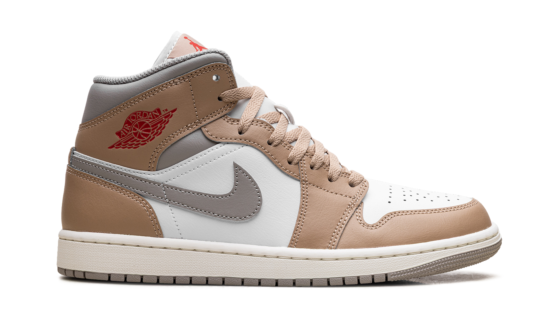 Jordan 1 Mid Rattan White College Grey
