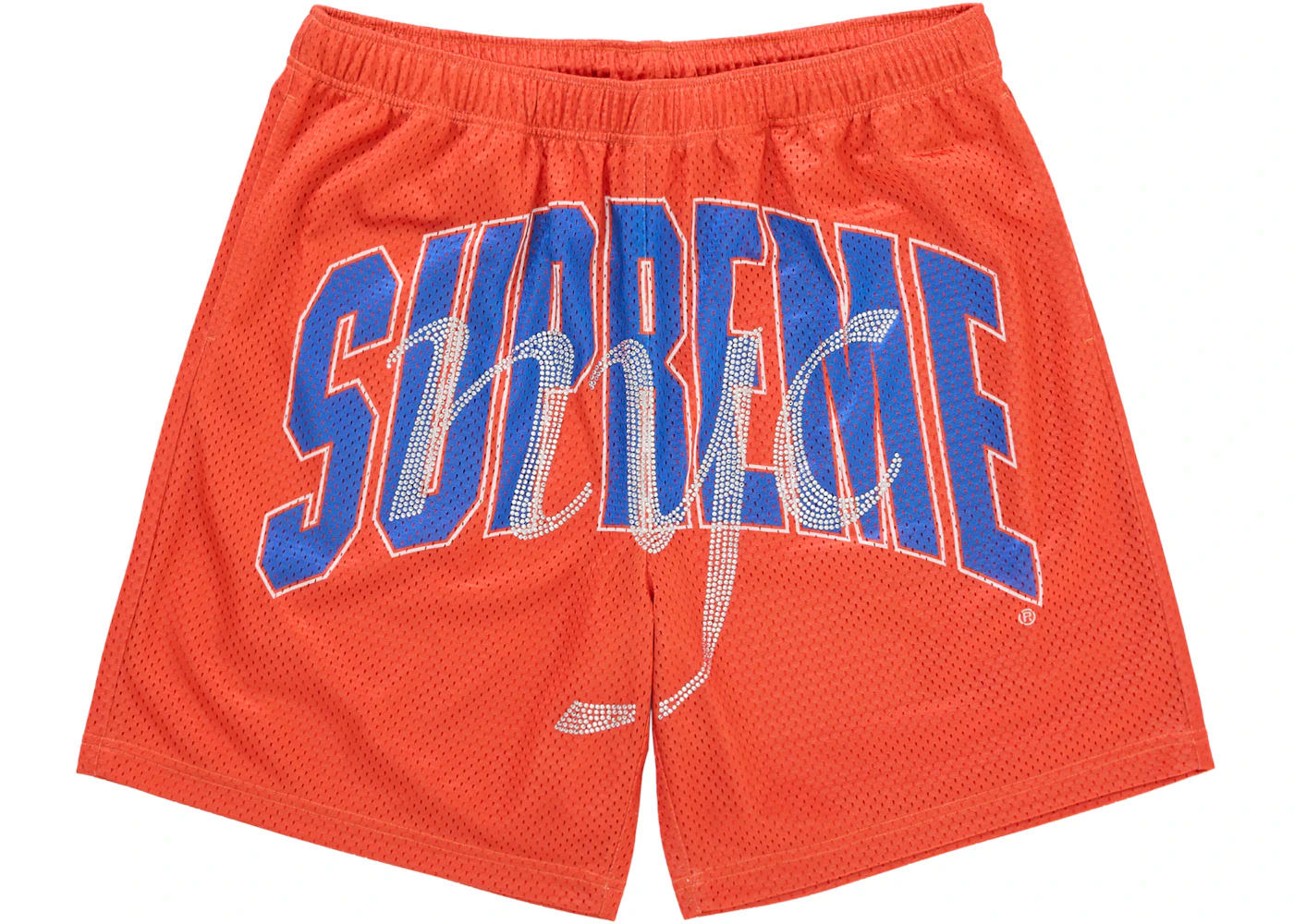 Supreme Rhinestone Mesh Short Orange