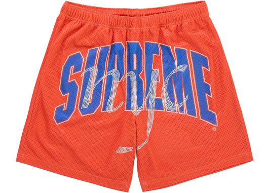 Supreme Rhinestone Mesh Short Orange