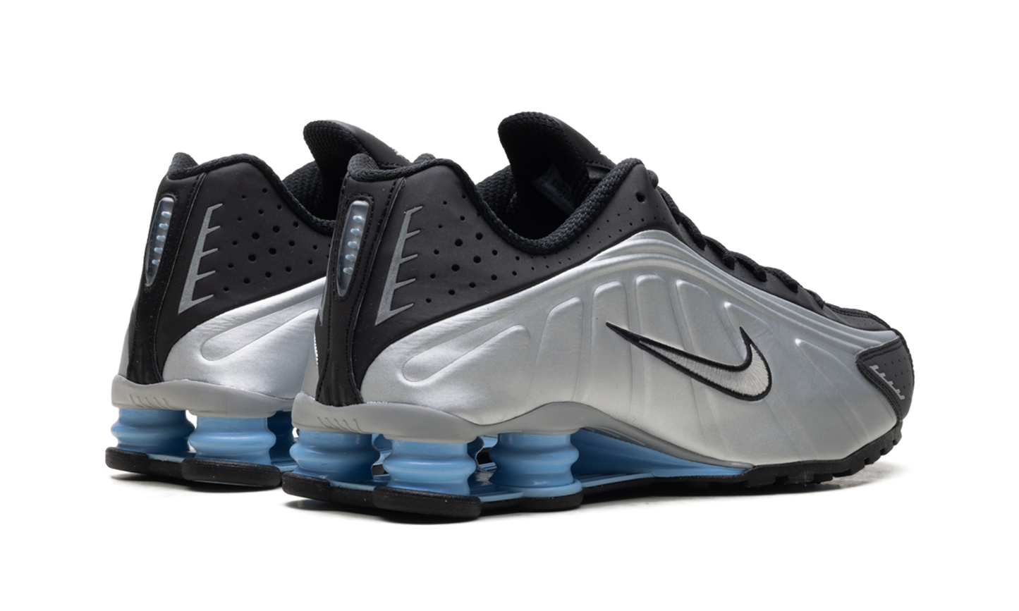 Nike Shox R4 Metallic Silver Black Psychic Blue