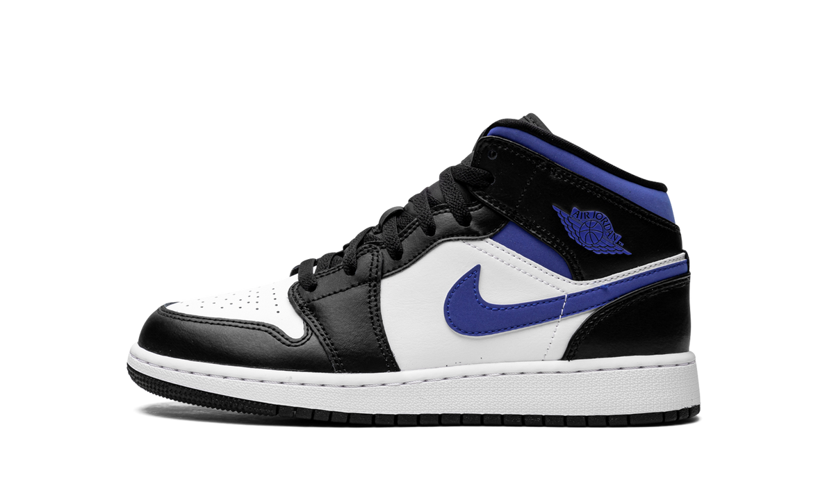 Jordan 1 Mid White Black Racer Blue (GS)
