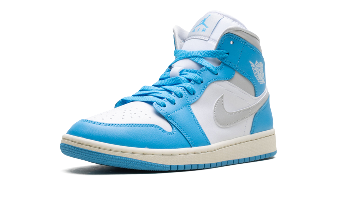 Jordan 1 Mid Dark Powder Blue White Sail Neutral Gray (Women's) 