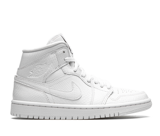 Jordan 1 Mid White Snakeskin (Women's) 