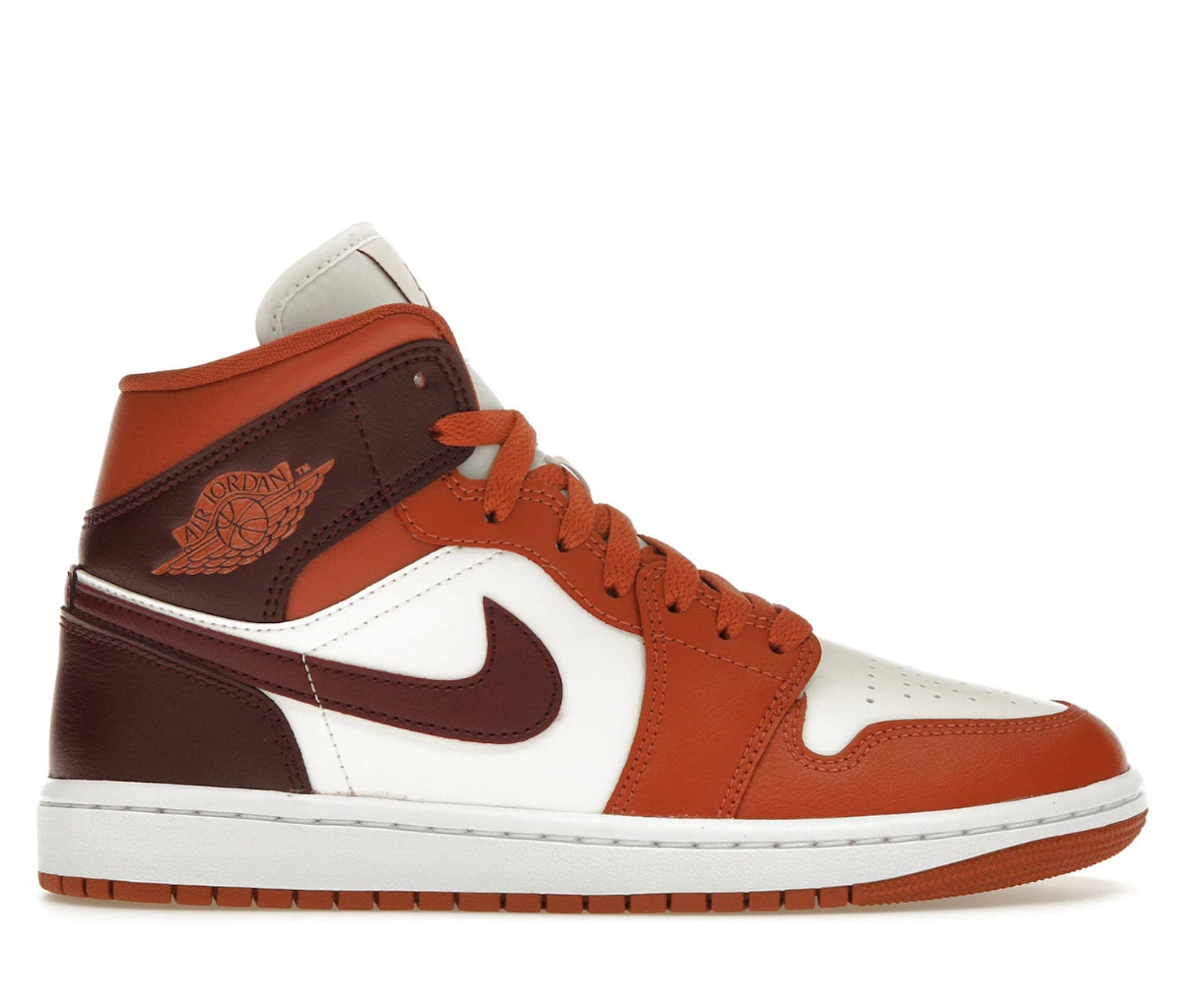 Jordan 1 Mid Dusty Peach Night Maroon (Women's)