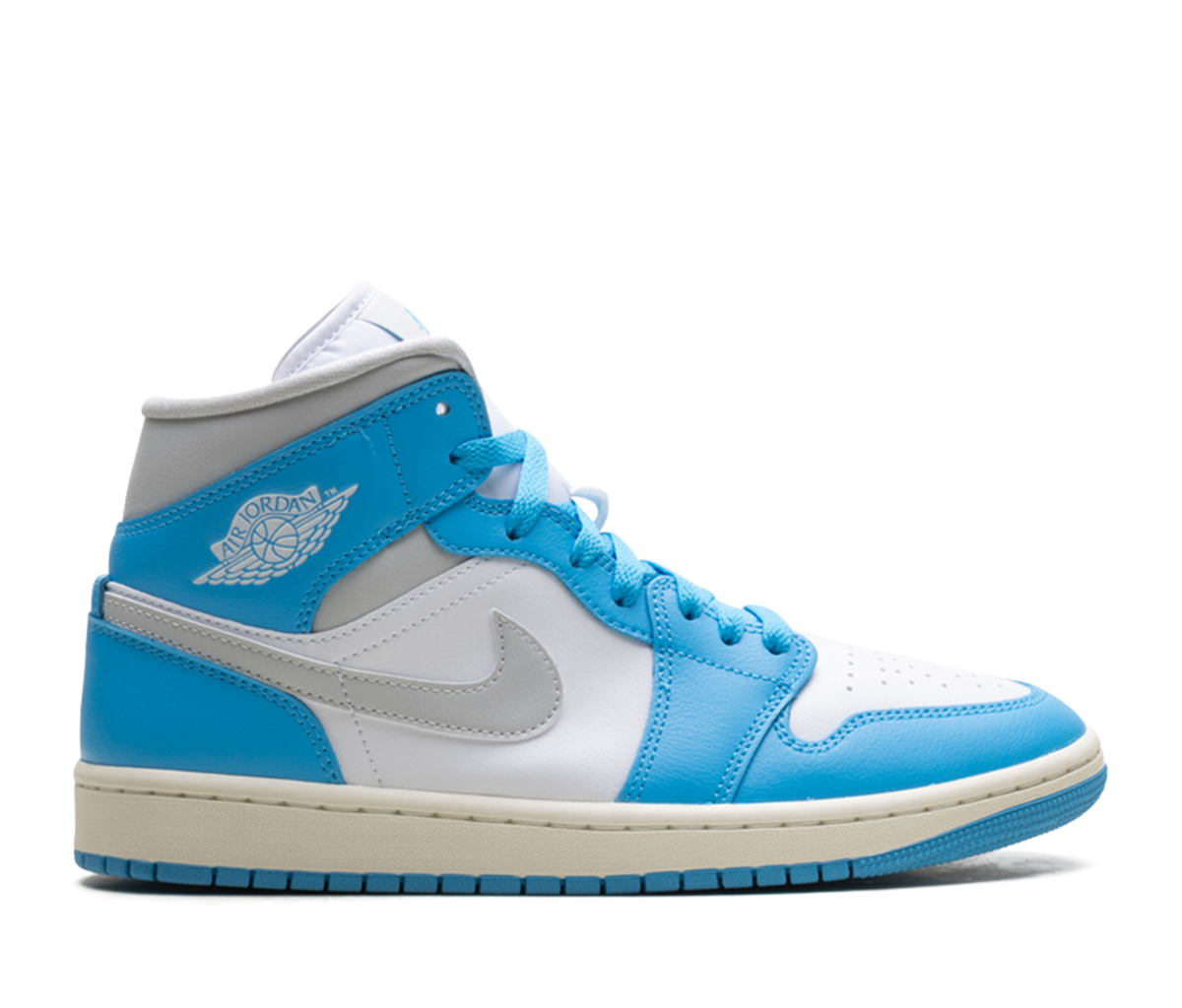 Jordan 1 Mid Dark Powder Blue White Sail Neutral Gray (Women's) 
