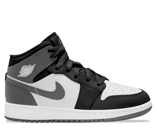 Jordan 1 Mid Black White Iron Gray (GS) 