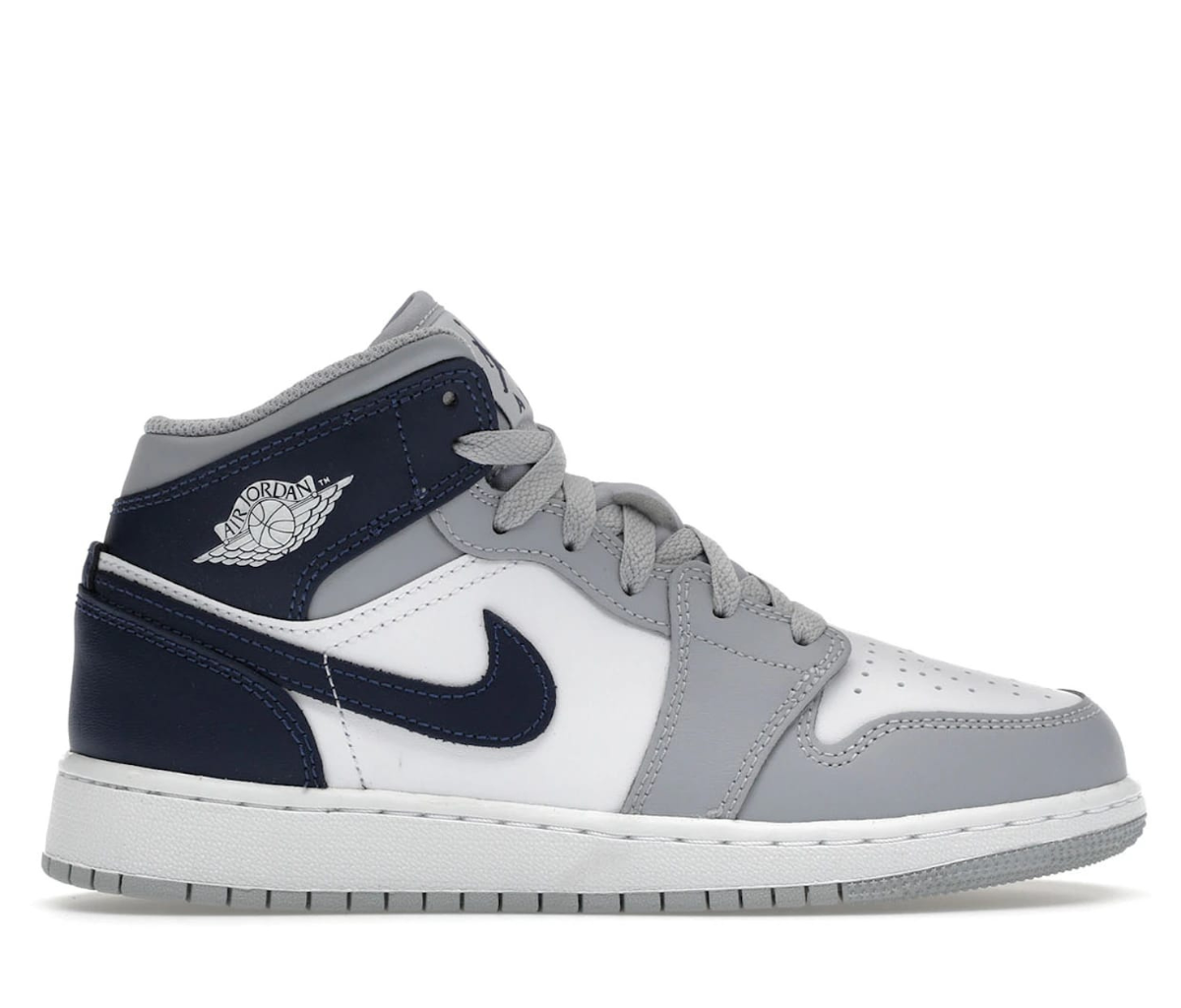 Jordan 1 Mid Wolf Gray Midnight Navy (GS) 