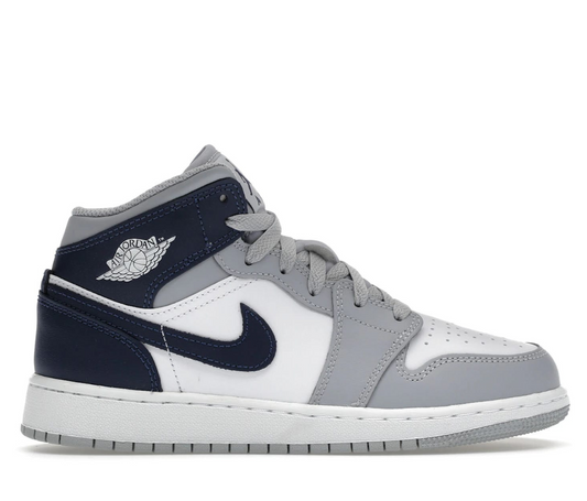Jordan 1 Mid Wolf Gray Midnight Navy (GS) 