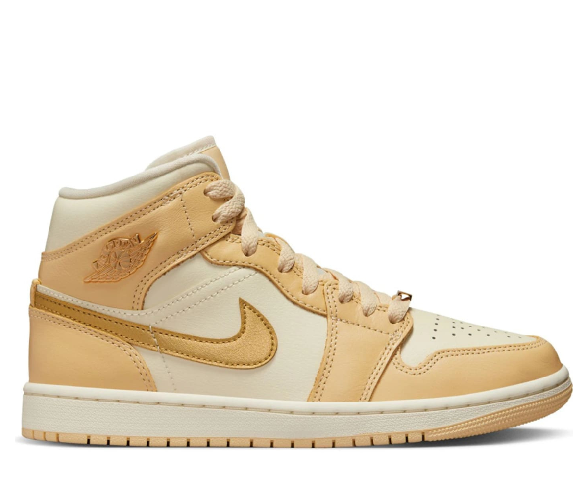 Jordan 1 Mid SE Pale Vanilla Metallic Gold (Women's)