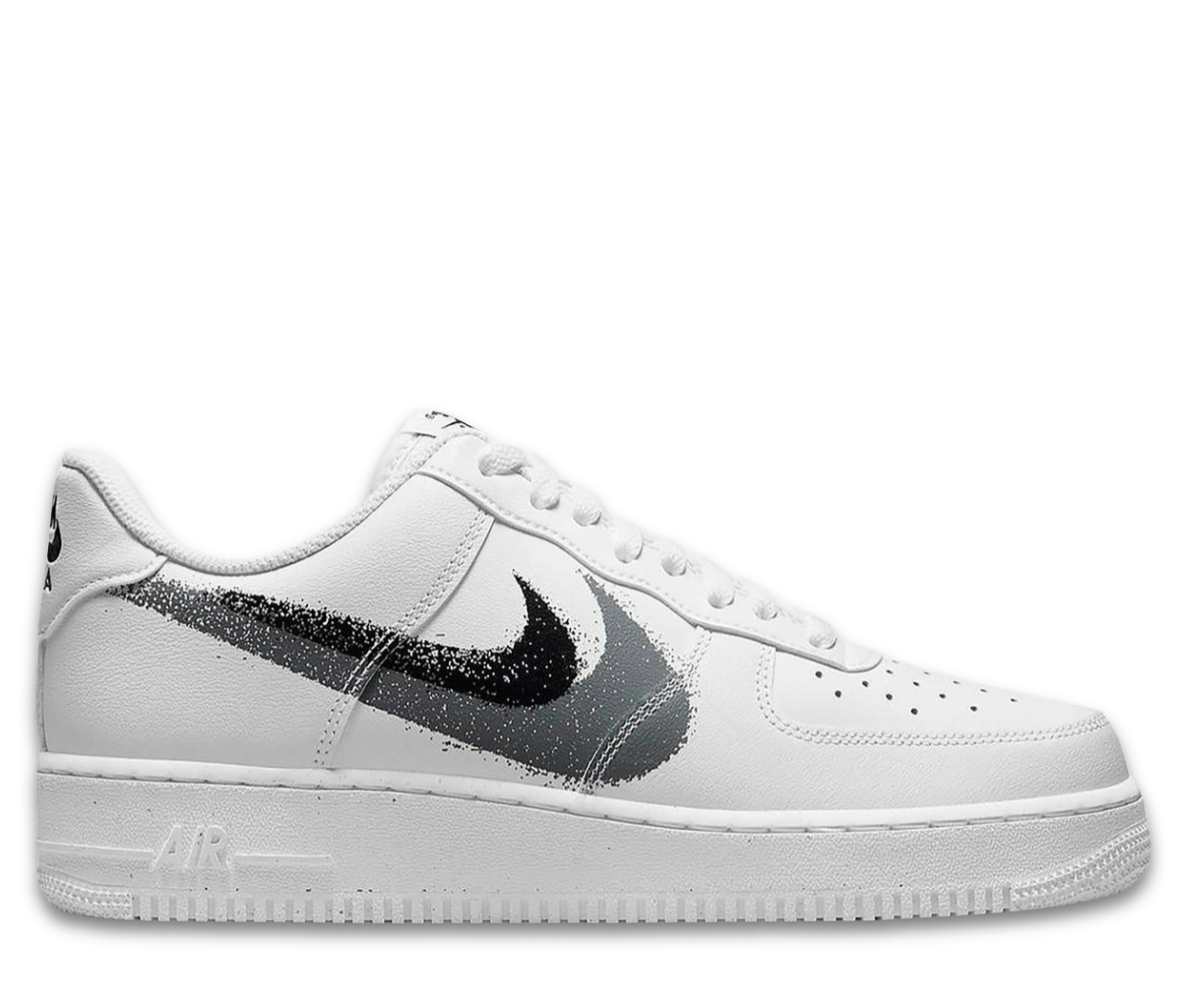 Nike Air Force 1 Low '07 Spray Paint Swoosh White Black Grey