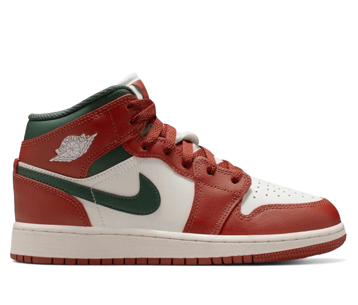Jordan 1 Mid Redstone Midnight Green (GS) 