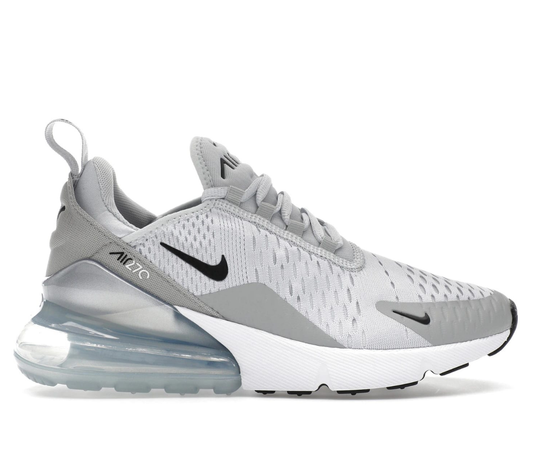 Nike Air Max 270 Pure Platinum Light Smoke Gray Metallic Silver Black (Women's) 