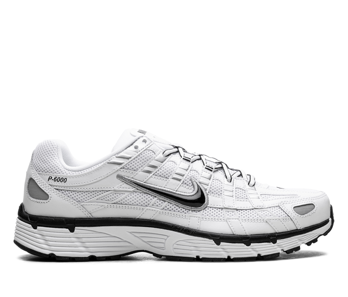 Nike P-6000 White Metallic Silver Black