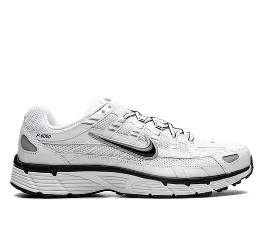 Nike P-6000 White Metallic Silver Black
