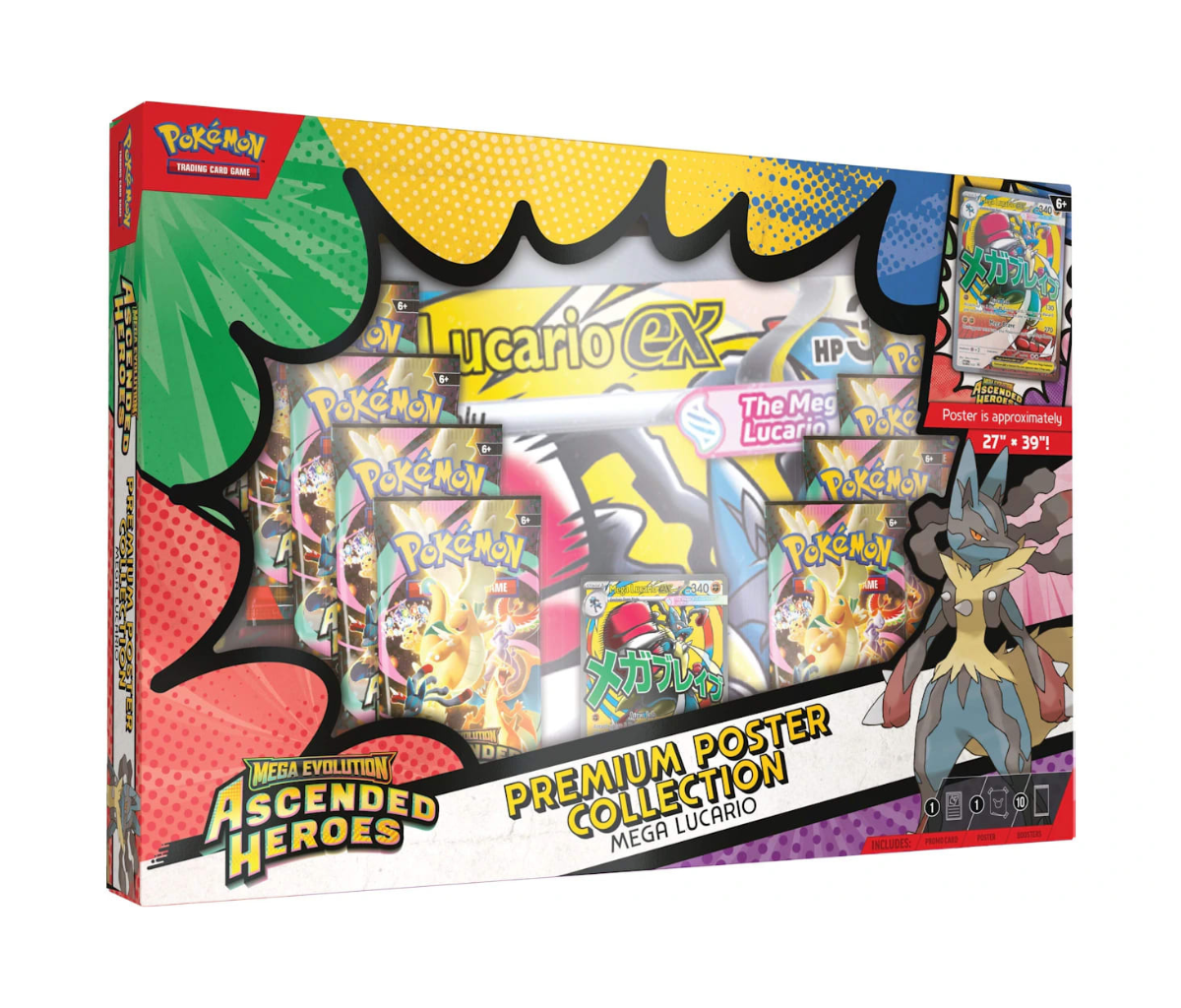 Pokémon TCG: Ascended Heroes Mega Lucario Premium Poster Collection