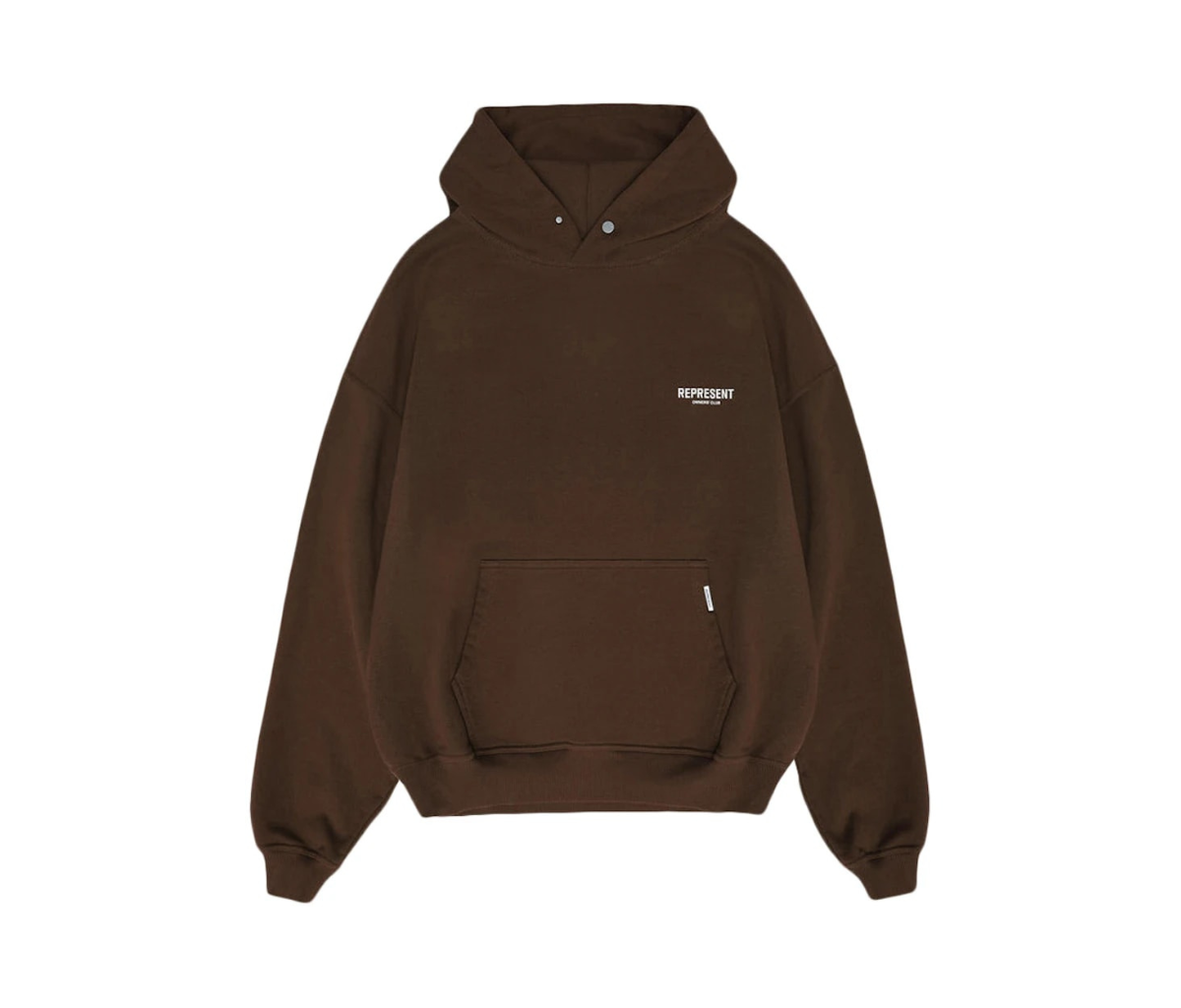 Represent Owner's Club Hoodie Brown/White