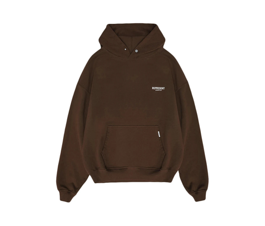 Represent Owner's Club Hoodie Brown/White