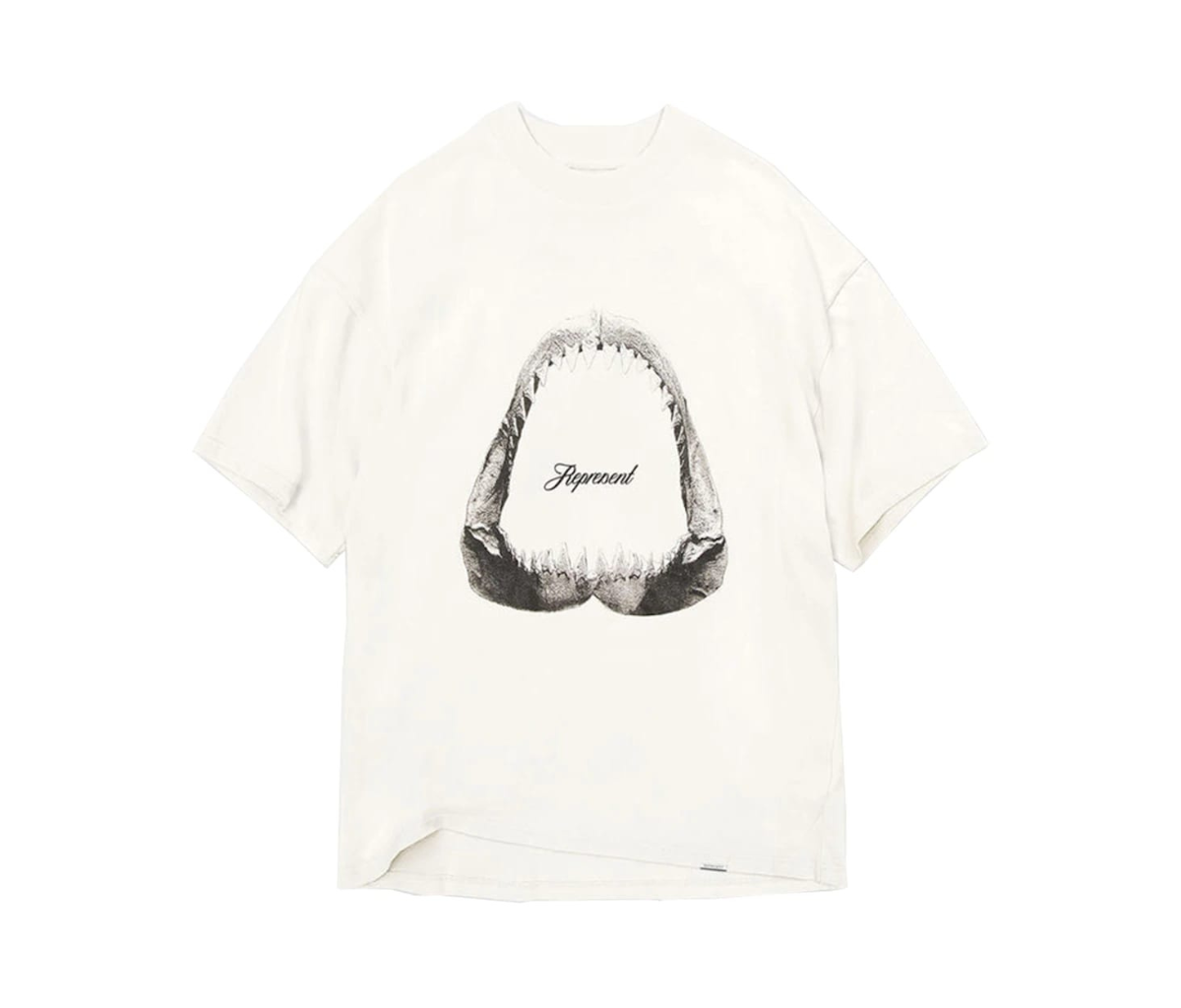 Represent Shark Jaws T-shirt Flat White