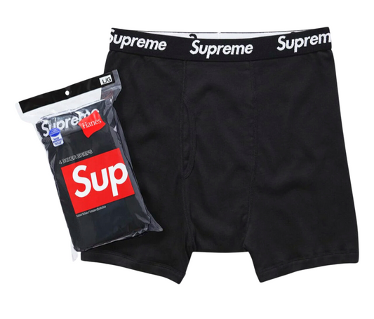 Supreme Hanes Boxer Briefs (4 Pack) Black