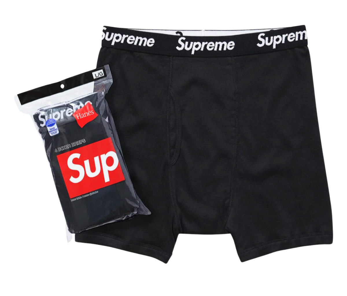 Supreme Hanes Boxer Briefs (4ks) černé