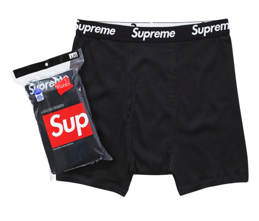 Supreme Hanes Boxer Briefs (4ks) černé