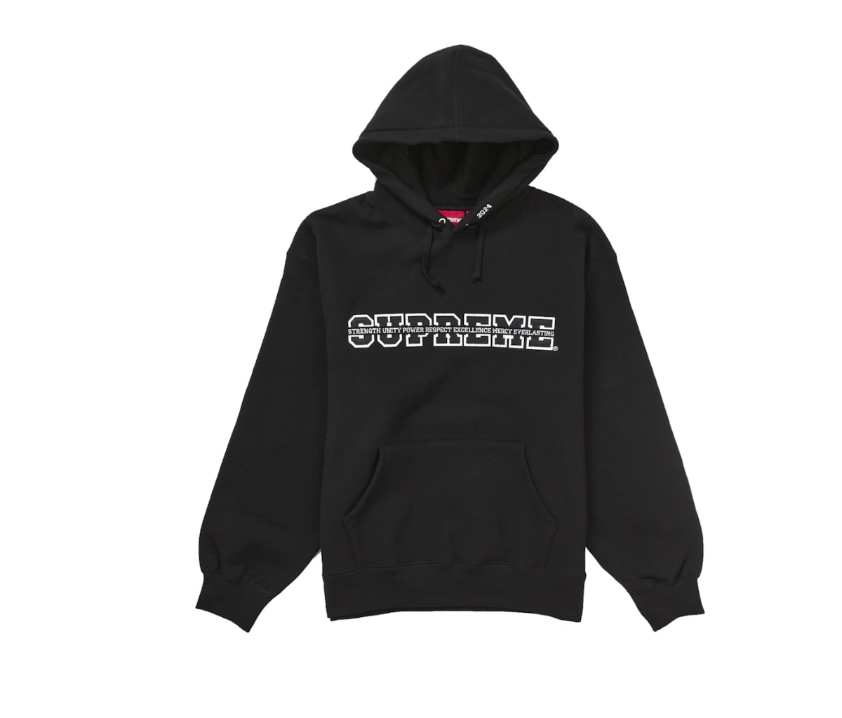 Supreme Collegiate Acronym Hooded Sweatshirt Black