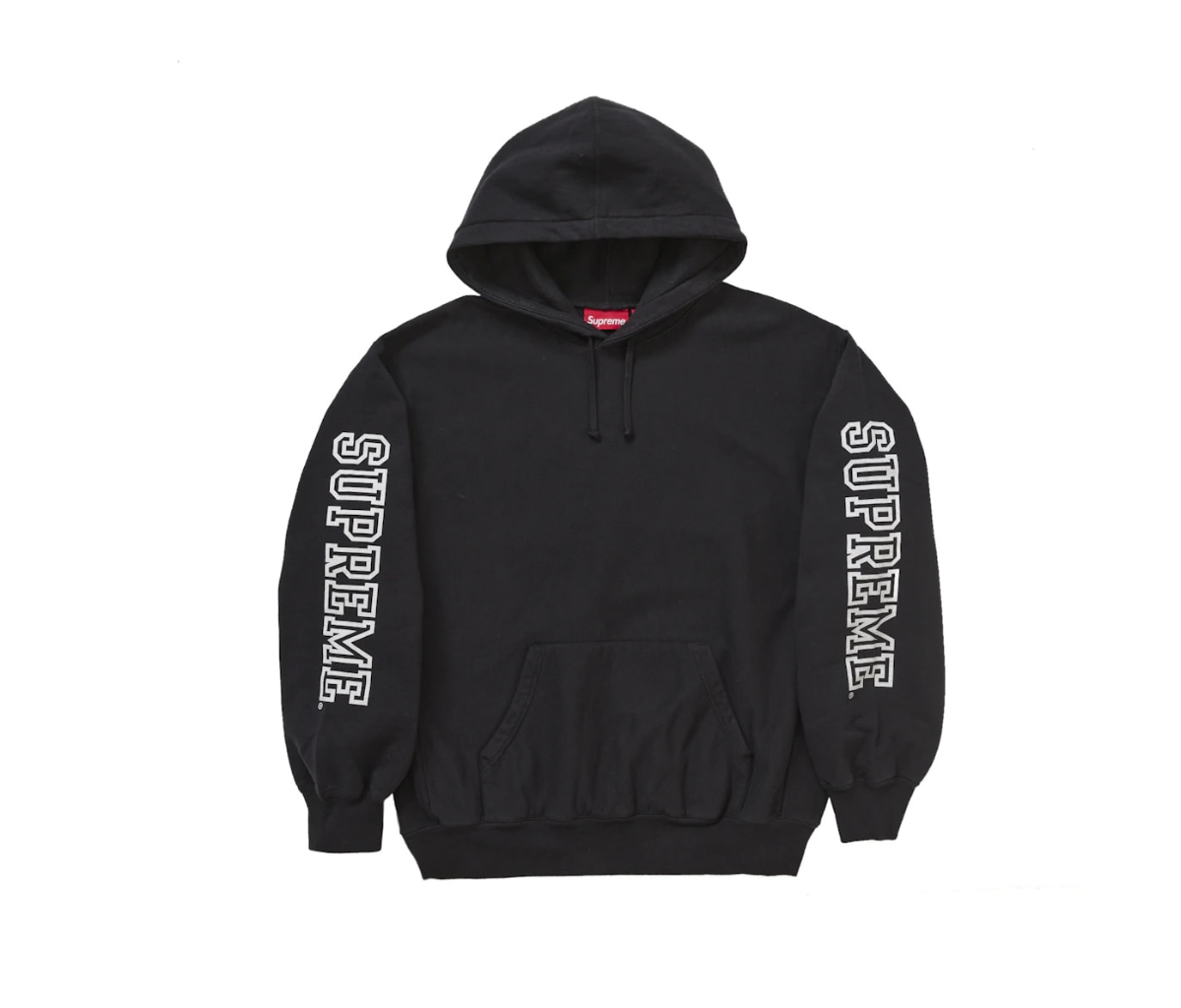Supreme Collegiate Sleeve Hooded Sweatshirt Black
