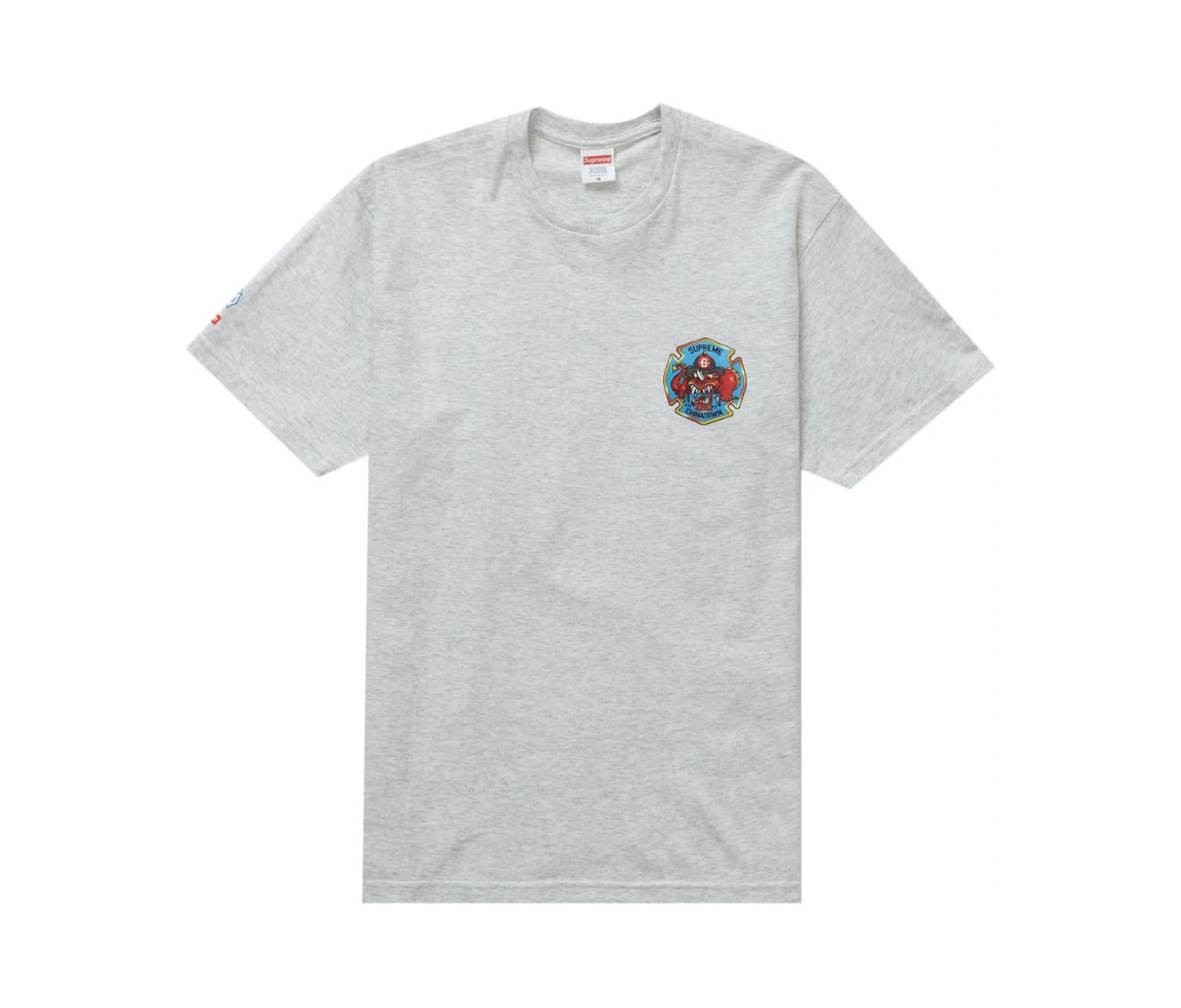 Supreme FDNY Engine 9 Tee Ash Grey