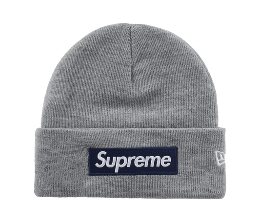 Supreme New Era Box Logo Beanie (FW25) Heather Grey