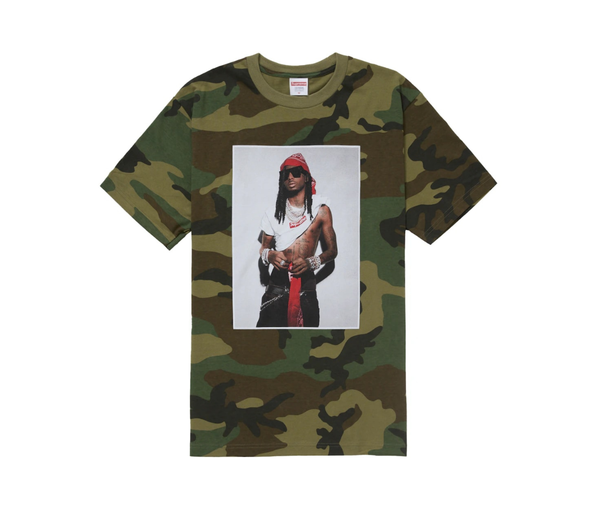 Supreme Playboi Carti Tee Woodland Camo