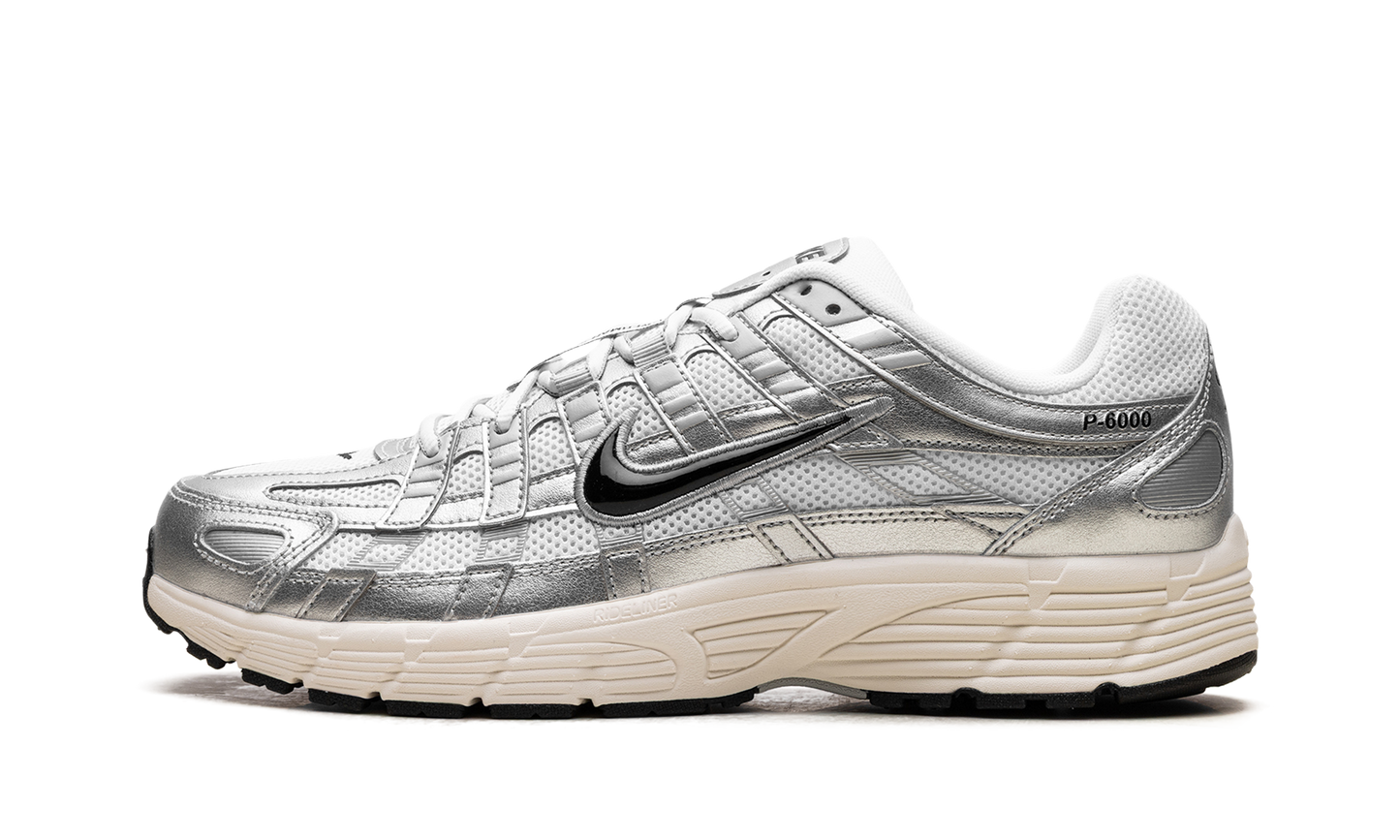 Nike P-6000 White Metallic Silver Flat Silver Black