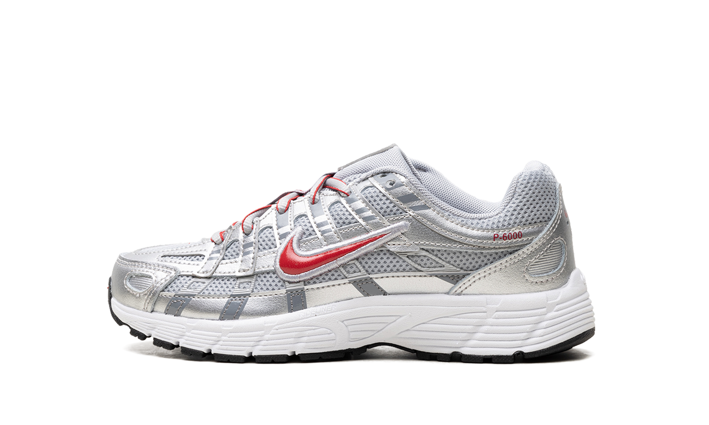 Nike P-6000 Metalic Silver Cool Red (GS)