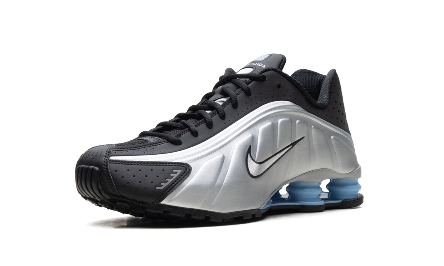 Nike Shox R4 Metallic Silver Black Psychic Blue