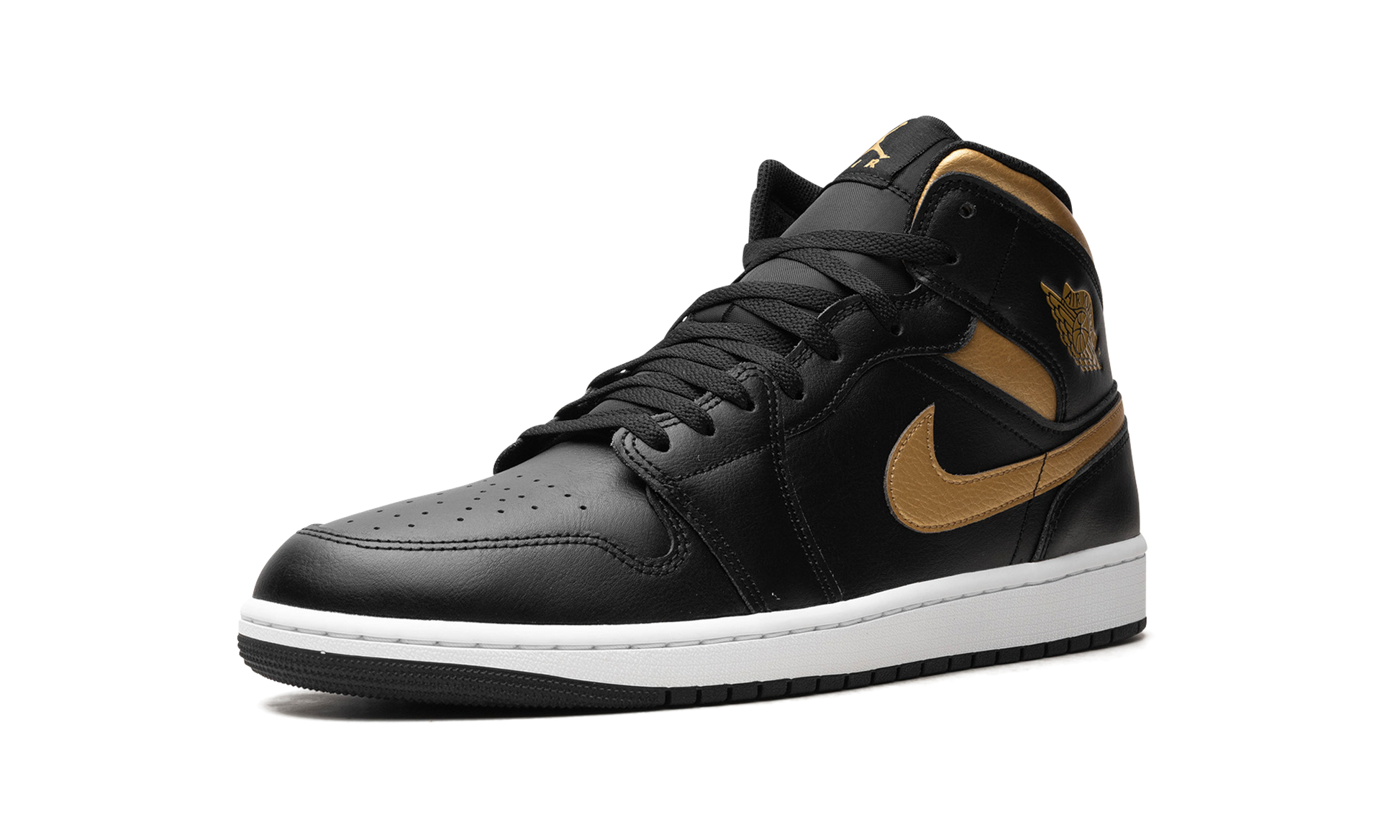 Jordan 1 Mid Black Metallic Gold
