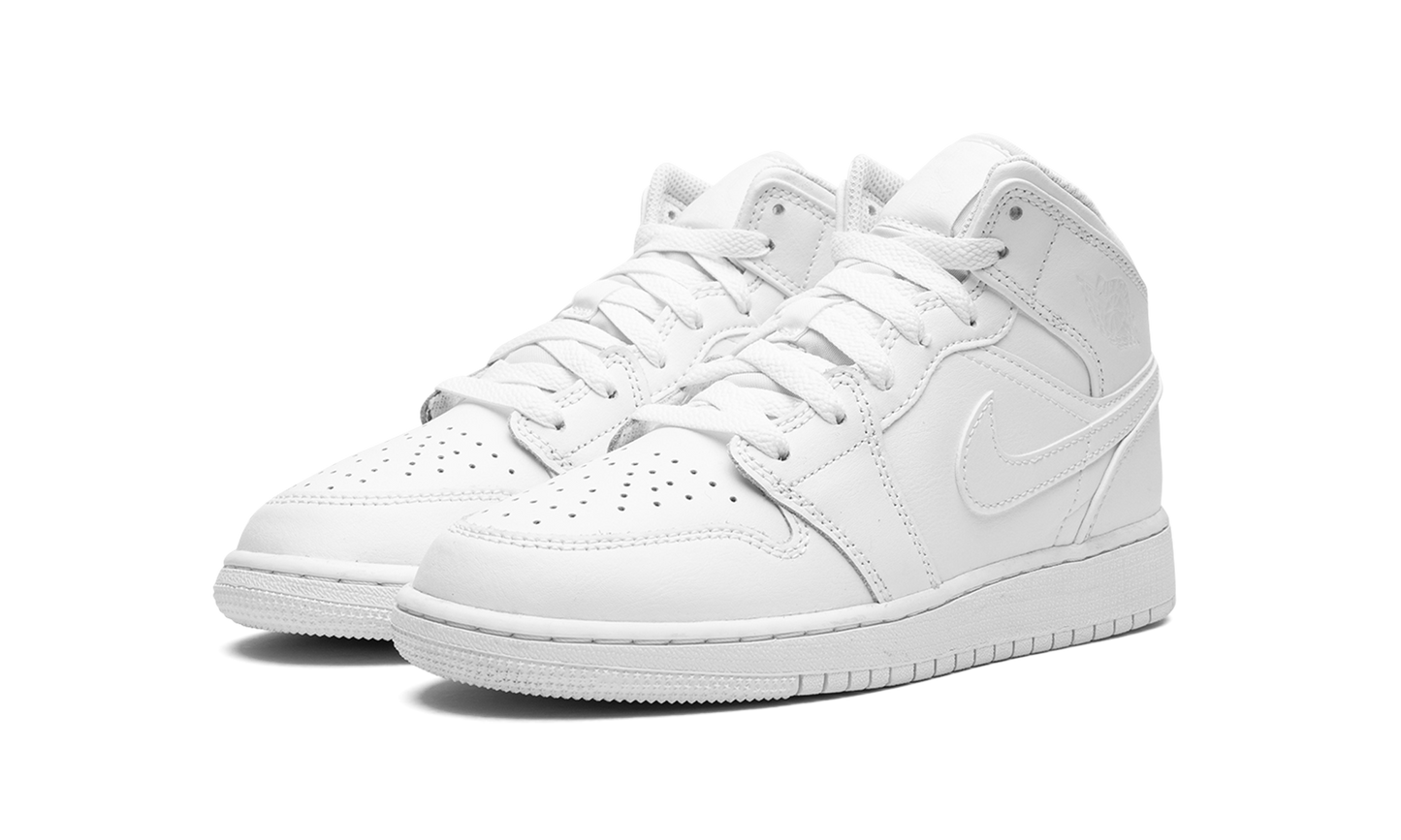 Jordan 1 Mid Triple White (2023) (GS)