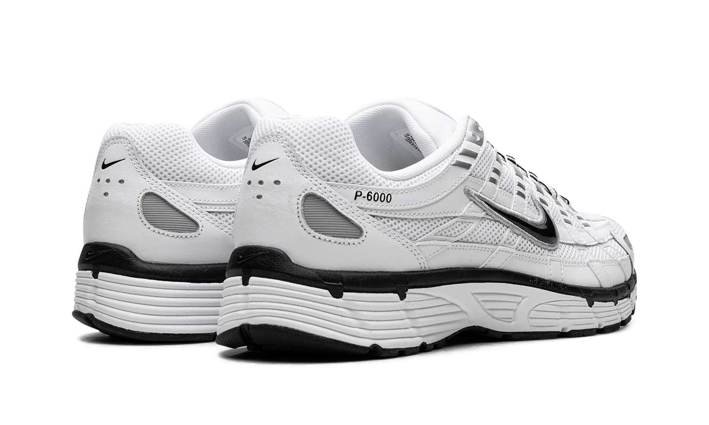 Nike P-6000 White Metallic Silver Black