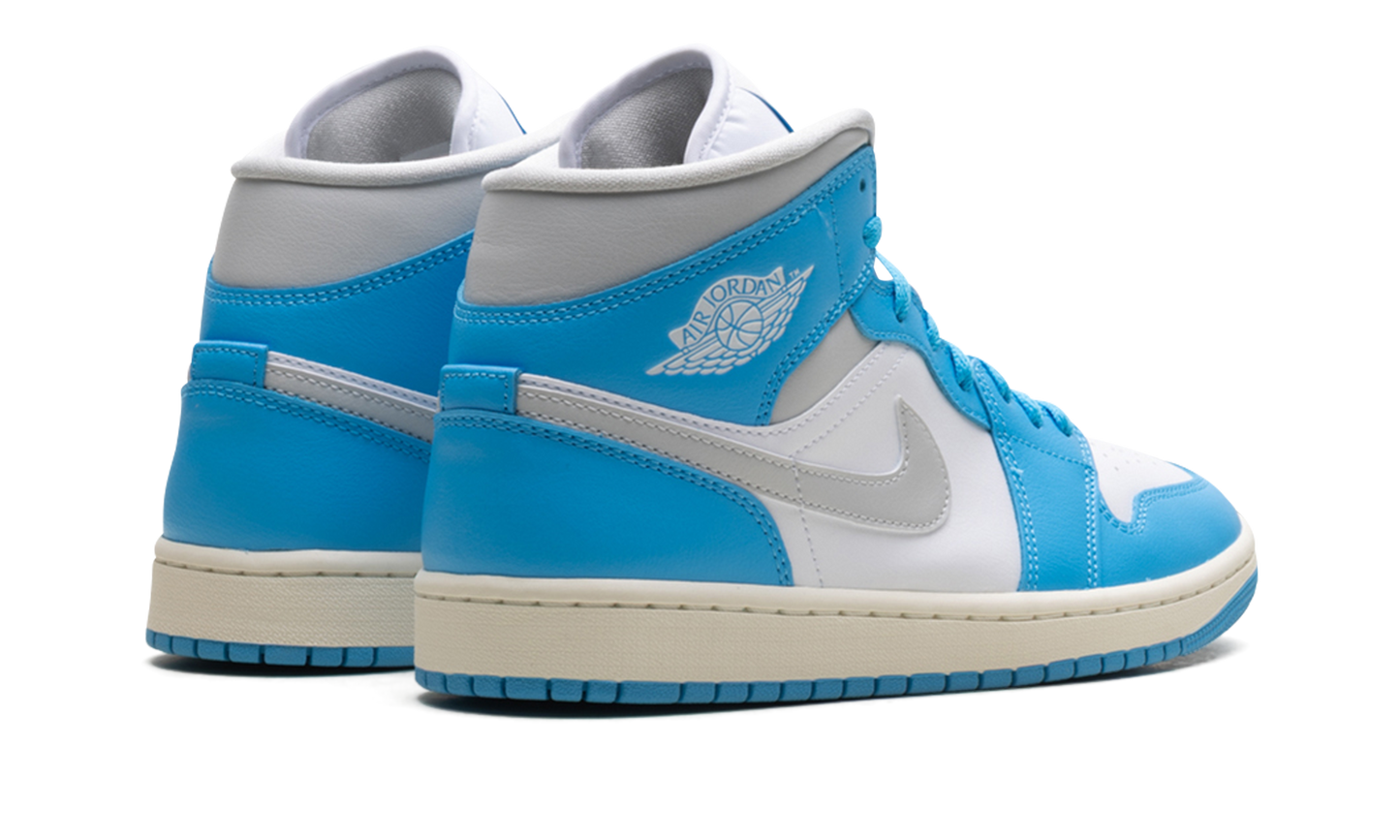 Jordan 1 Mid Dark Powder Blue White Sail Neutral Gray (Women's) 