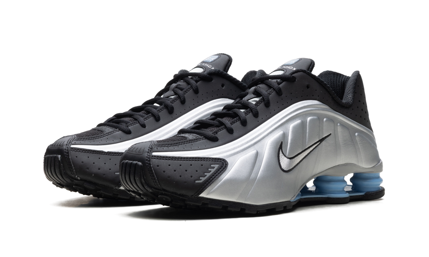 Nike Shox R4 Metallic Silver Black Psychic Blue