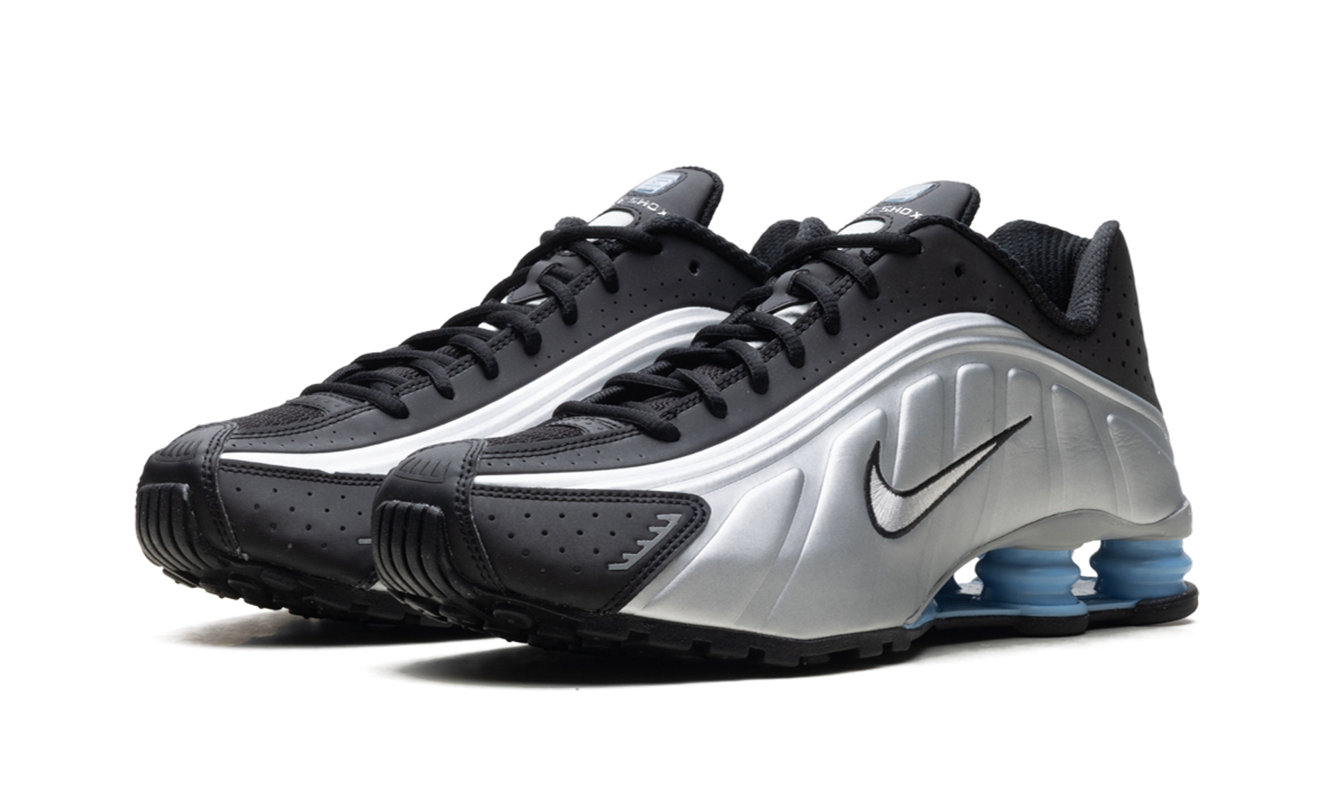 Nike Shox R4 Metallic Silver Black Psychic Blue