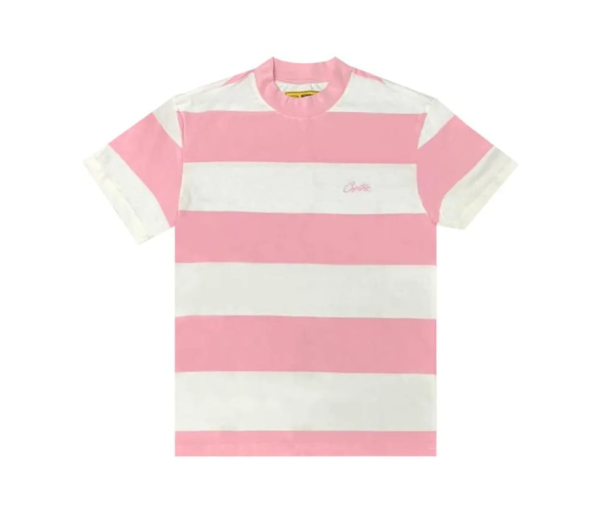 Corteiz Allstarz Striped Tee 'White/Pink'