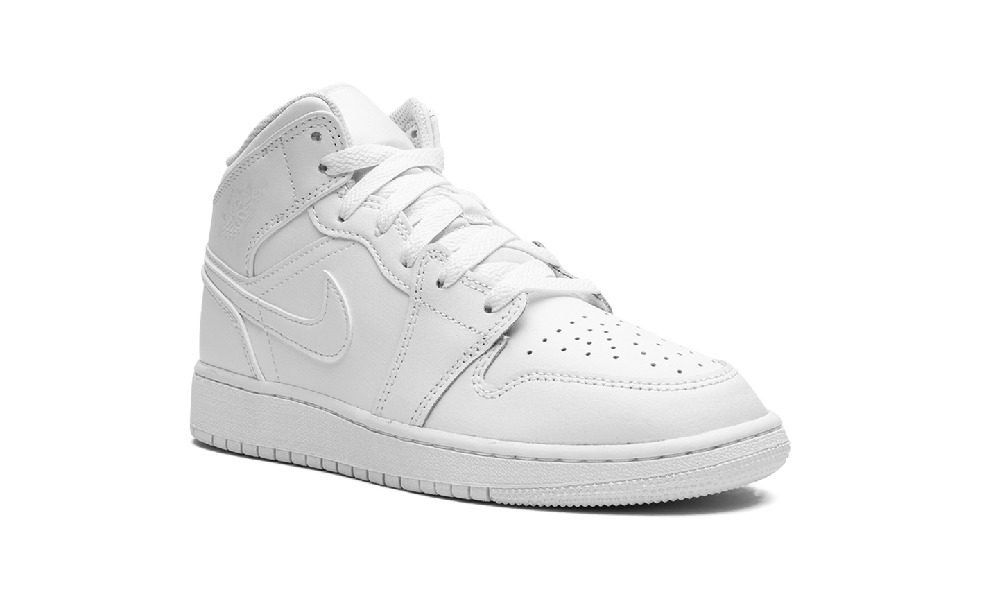Jordan 1 Mid Triple White (2023) (GS)