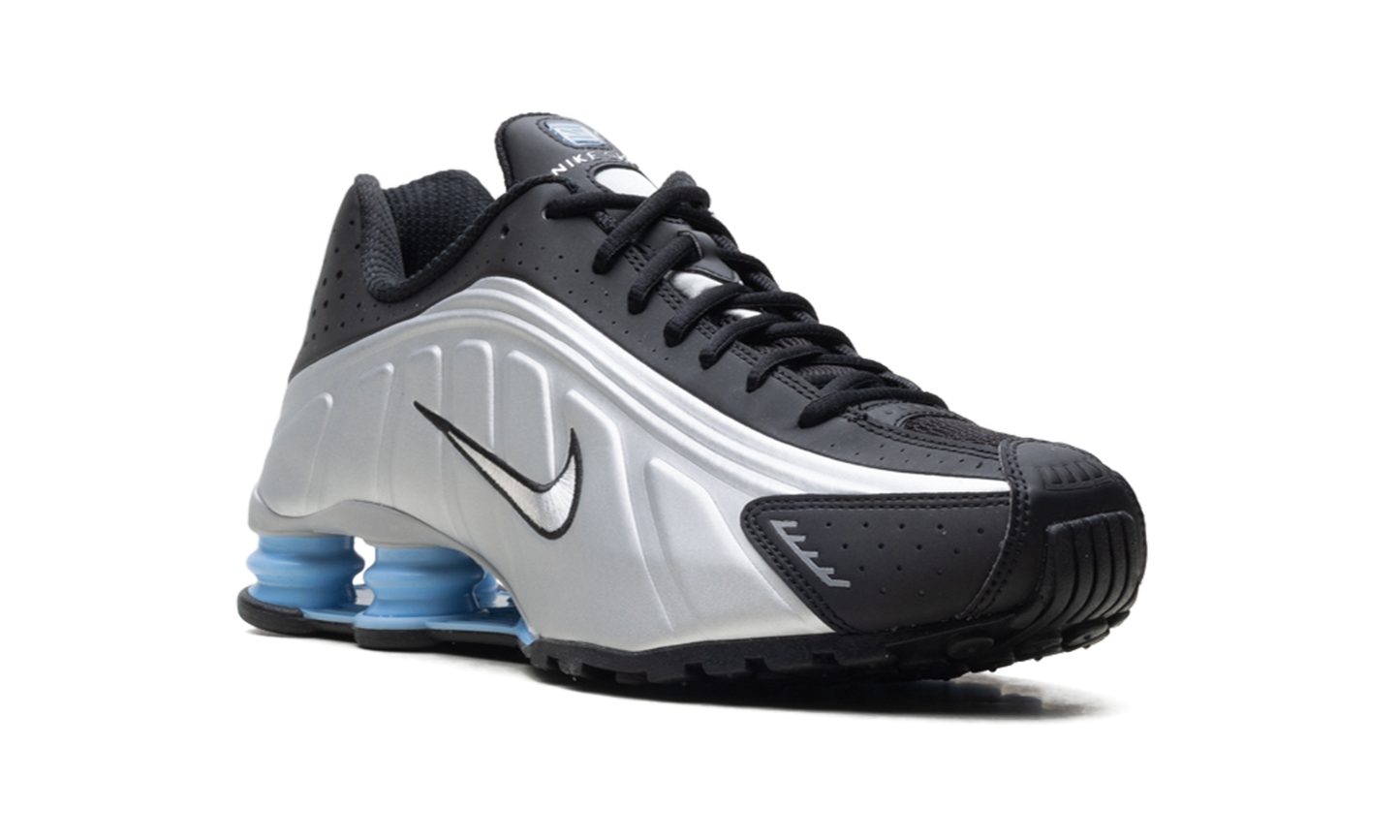 Nike Shox R4 Metallic Silver Black Psychic Blue